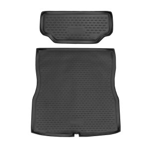 Tesla Model S Trunk Mat Set - Front + Rear - Omac - TPE - Black - '16-'20 Tesla Model S Trunk Mat Set - Front + Rear - Omac - TPE - Black - '16-'20